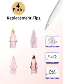 4PCS Replacement Tips Compatible With Apple Pencil 1st/2nd Gen Pencil Pen Tip Needle Tube Transformation IPad Pencil Pen Head Metal Wear-Resistant Anti-Skid Transparent IPad Pencil Pen Tip - Multicolor - View 3