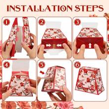 10 Pieces Mini Favor Boxes, Floral Trapezoid Candy Gift Box Small Treat Boxes With Faux Pearl Bow Ribbons, Party Favors For Guests Wedding Engagement Bridal Shower Birthday Valentines Gtaduation Summer Gifts Beach Back To School School Supplies Room Decor