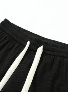 Pantaloni dritti da uomo in velluto a coste, comodi e casual, con vestibilità ampia, di colore unito, versatili, adatti per la primavera e l'autunno