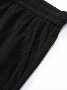 Pantaloni dritti da uomo in velluto a coste, comodi e casual, con vestibilità ampia, di colore unito, versatili, adatti per la primavera e l'autunno