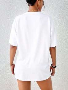 Letras  Casual  Poliéster        Deportivo  Oficina  Casa - Blanco - Ver 2