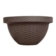 Paquete de 2 macetas media luna para pared interior exterior 1.5 litros cada una diseño moderno decoración suculentas flores jardín hogar resistente multiuso minimalista - Marrón Chocolate - Ver 2