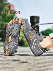 CANEMON Men's Black Outdoor Wading Shoes, Non-Slip Waterproof Hiking Fitness Running Shoes For Fishing, Diving, Beach, Swimming - Grey - View 3