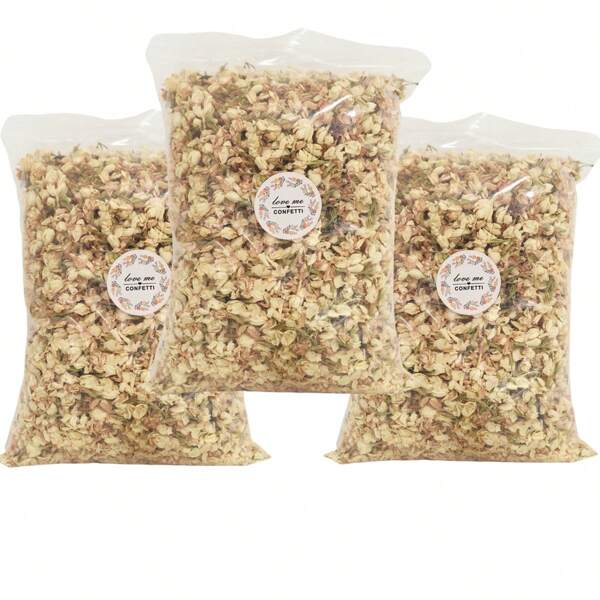 1 Pack (100g/200g) Natural Dried Jasmine Flower Petals, Suitable For Decoration In Birthday, Wedding, Confetti, Flower Arrangement, Bridal Shower, Party And Festival Occasions