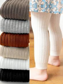 6PCS Baby Tights Knitted Pantyhose Ribbed Solid Color Stretch Kids Children Knitting Girl Tights