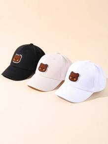 3/1 piezas Gorra de béisbol de oso bebé lindo para niñas y niños, ligera y ajustable, con protección solar, accesorios con estilo de oso para usar a diario y jugar al aire libre