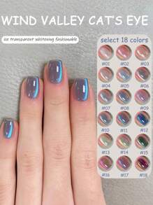 MISS SHAKA 10ml Spring Summer Nails Hot Selling Ice Transparent Pink Blue Rainbow Cat's Eye Gel Nail Polish Nude Green Glass Beads Cat's Eye Crystal Gel Whitening Popular Nail Art Nail Salon Special Nail Supplies