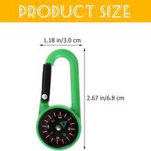 多功能户外塑料登山扣指南针，指南针钥匙扣，适合露营、徒步旅行 - 彩色 - 查看 9