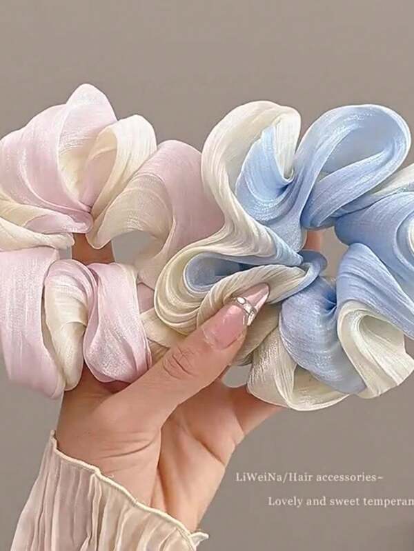 High-Quality Hair Tie, Summer Gradient Mesh Scrunchie Soft And Elegant