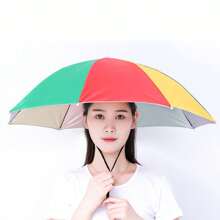 1 pieza Paraguas sombrilla de pesca, gorro de paraguas, gorro paraguas para llevar en la cabeza, gorro impermeable con sombrero plegable que permite tener las manos libres durante la actividad