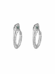 925 纯银低致敏性精致蛇形动物戒指耳环女士个性化指尖配饰尾环适合所有场合礼物抗氧化 3 克盒装 - 銀色 - 查看 7