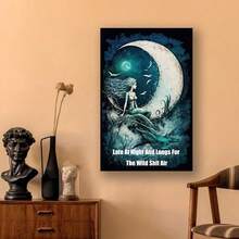 Framed Deep Sea Mermaid - Poster Print,  Canvas Poster Paintings, Durable And Waterproof Room Decor Living Room Decor - Framed - View 4