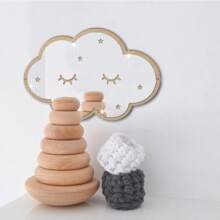 Adesivo de parede espelhado com design de nuvem, 1 peça, adesivos, decalque de parede, decalque de vinil para decoração de casa, itens de decoração de primavera para renovar sua casa, adesivos de decoração Rama, decoração de parede, decoração de quarto, adesivos personalizados, espelho de parede, espelho para decoração de quarto, banheiro, sala de estar