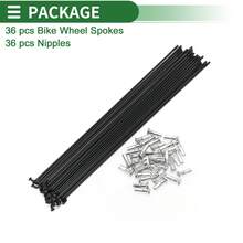 Bicycle Spokes Carbon Steel Bike Spoke With Nipples For Most Bicycle - 黑色 203mm 14G 36件碳鋼 - 查看 5