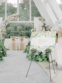 1 件 66 英寸可折叠画架，婴儿淋浴标志画架 - 便携式展示架 - 承重 5 磅，适用于婴儿淋浴派对横幅和海报展示可调节金属三脚架地面和桌面画架，大型落地可调节金属绘画画架三脚架黑色底座复活节礼物，婚礼基础画架架即时落地海报轻质可折叠生日婚礼户外装饰 - 彩色 - 查看 6