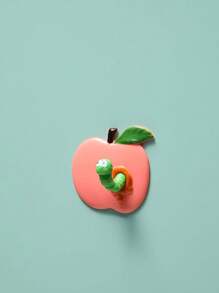 4pcs Creative Multifunctional Cartoon Caterpillar Apple Multifunctional Hooks, Self-Adhesive Hole-Free Hooks, Household Towels, Shower Caps, Clothing Hooks, Super Strong Bearing Capacity, Small And Does Not Take Up Space, Home Storage Hooks, Suitable For Bathrooms, Bedrooms, Kitchens, Studies, Dormitories