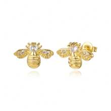 TUANZISP 22pcs Set Women's Gold Plated Copper Stud Earrings With Zirconia, Butterfly, Heart, Star, Crown, Snowflake, Geometric Designs, Versatile Fashion Jewelry, Elegant Vintage Luxury Gift For Women