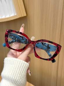 1 件/4 件玳瑁印花猫眼，撞色弹簧铰链老花镜，Y2K，时尚配饰，6 种屈光度选择，送给父母的礼物，节日礼物，日常生活阅读办公