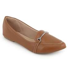 Sapatilha Mocassim Feminino Confortável Louise&CO. Confortável sapatos feminina elegante - Marrom - Visão 4