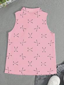 Camiseta deportiva de primavera/verano, nuevo estilo de moda, camiseta deportiva de estilo francés para mujer, estampado total, golf, cuello polo, vuelta al cole, camiseta estadounidense, uniforme de maestro, estilo de los 70, ida y vuelta, minimalismo, ropa de oficina, retro, simplista, francesa, camiseta deportiva casual sin mangas para mujer, adecuada para ropa exterior, transpirable