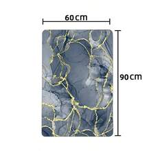 1pc Gray Marble Pattern Plush Bathroom Rug, Soft Surface Home Decor, Anti-Fatigue Kitchen Floor Mat, Luxury Minimalist Style Decorative Carpet For Bathroom, Entry, Relax Foot - Grey - View 11