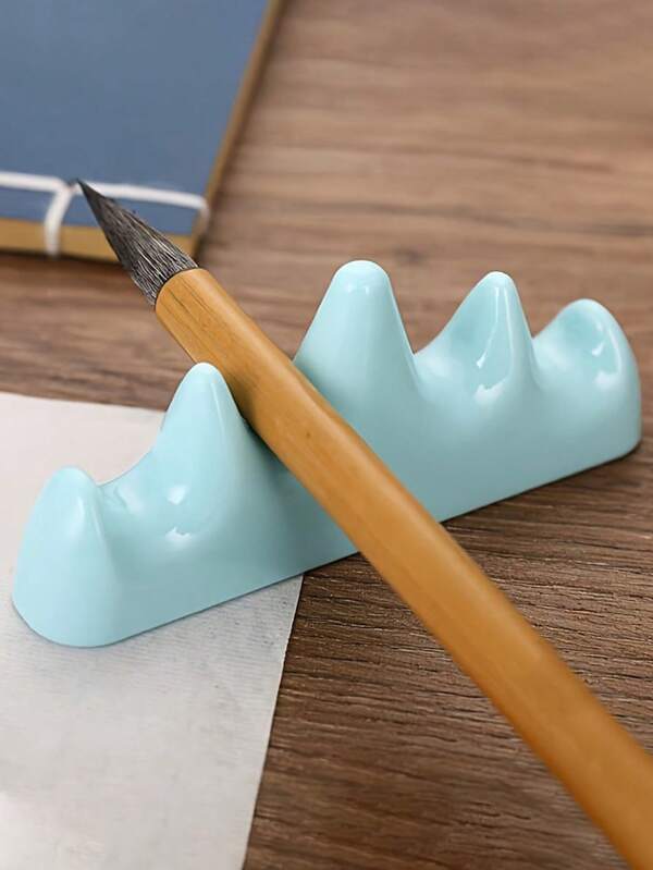 1 Mountain Brush Holder, Hard And Anti-Falling, Porcelain-Like Design, Very Beautiful, Suitable For Calligraphy To Put The Brush Holder.
