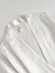 Wedding Bathrobe White Bridal Robe With Gold Embroidery Nightwear - 白色 - 查看 5