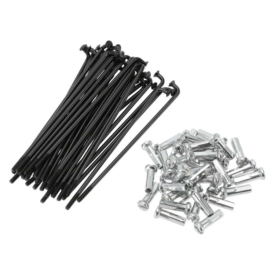 Bicycle Spokes Carbon Steel Bike Spoke With Nipples For Most Bicycle - 黑色 78mm 14G 36件碳鋼 - 查看 1