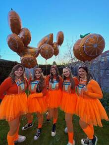 1pc Adult 4-Layer Tutu Skirt, Mesh Inner Lining Princess Puff Skirt, Cosplay Costume Tulle Dress For Birthday Party, Halloween Role Play Fall Clothes For Women - Orange - View 3