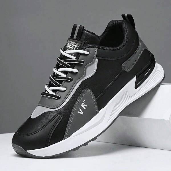 [Willekeurige levering van VR-, VIR-, VIP-letters op de zijkant van de schoen] Modieuze vintage ademende sneakers voor heren, comfortabele, antislip, casual veterschoenen geschikt voor buitenactiviteiten voor heren