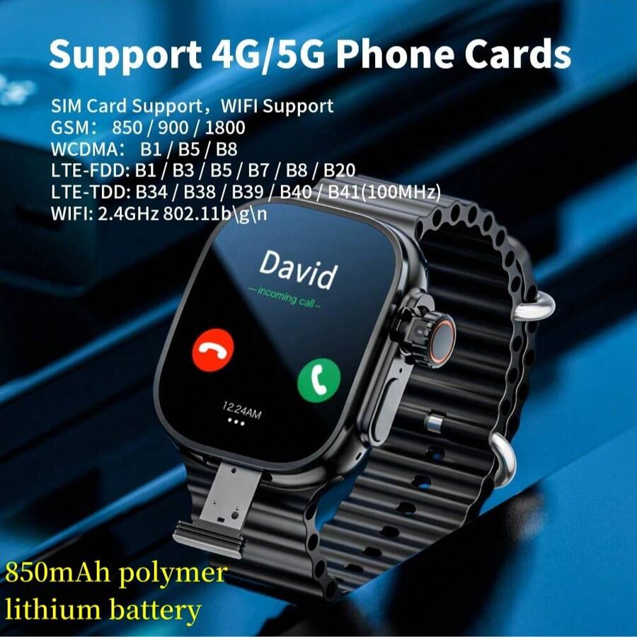 LOKMAT LOKMAT XH12C Smartwatch Android 4G com Tela Sensível ao Toque Redonda Completa, Câmera, GPS, Wi-Fi, Chamadas, Monitor de Frequência Cardíaca