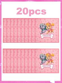 Paw Patrol Paw Patrol Serie rosa-farbenes tägliches Perlen-Thema Einweg-Geschirr für Partydekoration, Party-Event Foto-Dekoration Artikel, Geburtstags-Party und Feiertags-Party Einweg-Geschirr, geeignet für Familientreffen, Verwandten- und Freundetreffen, Gender-Enthüllungs-Party-Events, Halloween, Thanksgiving, Valentinstag, Weihnachten, Schulanfangszeit