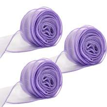 3 Gulungan Pita Chiffon Sutra Organza Satin untuk Kerajinan DIY, Pembungkus Kado, Dekorasi, Buket Pernikahan, Karangan Bunga, Perlengkapan Jahit - MultiWarna - View 12