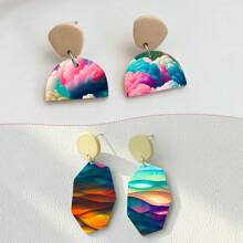 1 hoja de papel de transferencia para arcilla polimérica, papel de transferencia con diseño de flor retro para hacer aretes de arcilla polimérica, papel de transferencia con diseño de flor margarita vintage para hacer joyas de arcilla, para manualidades de joyería con técnica de pintura al óleo