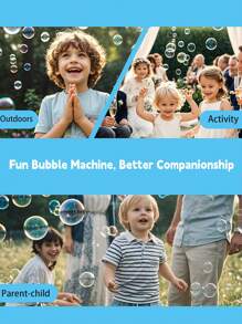 Máquina de burbujas automática de mano para niños, juguete con múltiples agujeros, 2 opciones de color (Baterías y solución de burbujas no incluidas)