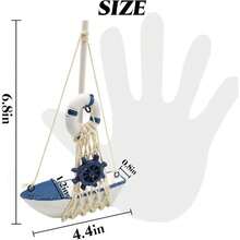 4PCS Mini Sailboat Model Decoration Wooden Miniature Sailing Boat Home Decor Set, Beach Nautical Design, Navy Blue And White, 4.4 X 6.8 Inch - 1 - 查看 5