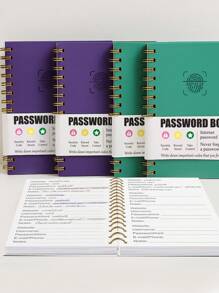 1 pieza Libro de contraseñas simple A6 con cubierta dura, 93 hojas Libro de direcciones y contraseñas avanzado con recordatorio de días de correo electrónico, almacenamiento de nombre de usuario y contraseña de sitios web de seguridad, útiles de oficina y regreso a la escuela