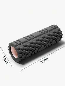 1入組eva泡沫滾筒,健身按摩用,狼牙中空柱體,筋膜瑜伽練習用的瑜伽軸 - 黑色 - 查看 9