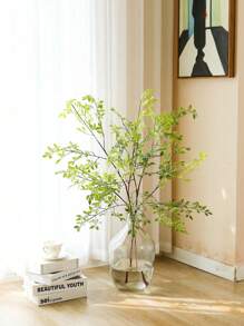 1PC/2PCS/3PCS,Man-Made Modern Simple Bamboo Leaf Ornament, Non-Fading Plastic Plant Imitation Foliage Decoration, Suitable For Home Indoor And Outdoor Decoration, Home Various Desktop Office Desktop Decoration, Bedroom, Living Room, Study, Kitchen, Bathroom, Fireplaces, Entryway, Balconies, Office Scenes, Door Decor