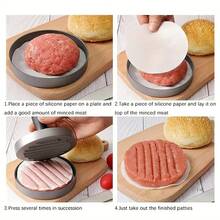 1 Khuôn ép bánh hamburger chống dính - Máy làm bánh hamburger bằng kim loại, thích hợp để tạo hình thịt bò, phô mai, bánh mì kẹp rau, phù hợp để nướng (Mẫu này được làm bằng vật liệu hợp kim nhôm, không có bất kỳ quá trình gia công bổ sung nào, bề mặt sản phẩm có thể có một số vết xước nhẹ, đây là hiện tượng bình thường và không ảnh hưởng đến việc sử dụng, người mua quan tâm đến điều này có thể không nên mua) - Nhiều màu - Xem 6