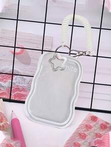 1个哑光粉色透明硅胶卡套，带弹簧钥匙扣 - 适用于学生证、交通卡、校园卡、惠普相纸等 - 也可用于登机牌和行李牌，轻巧耐用，带弹簧夹，可爱百搭，适合日常使用、办公用品、学习用品、家居用品、学生卡套 - 彩色 - 查看 8