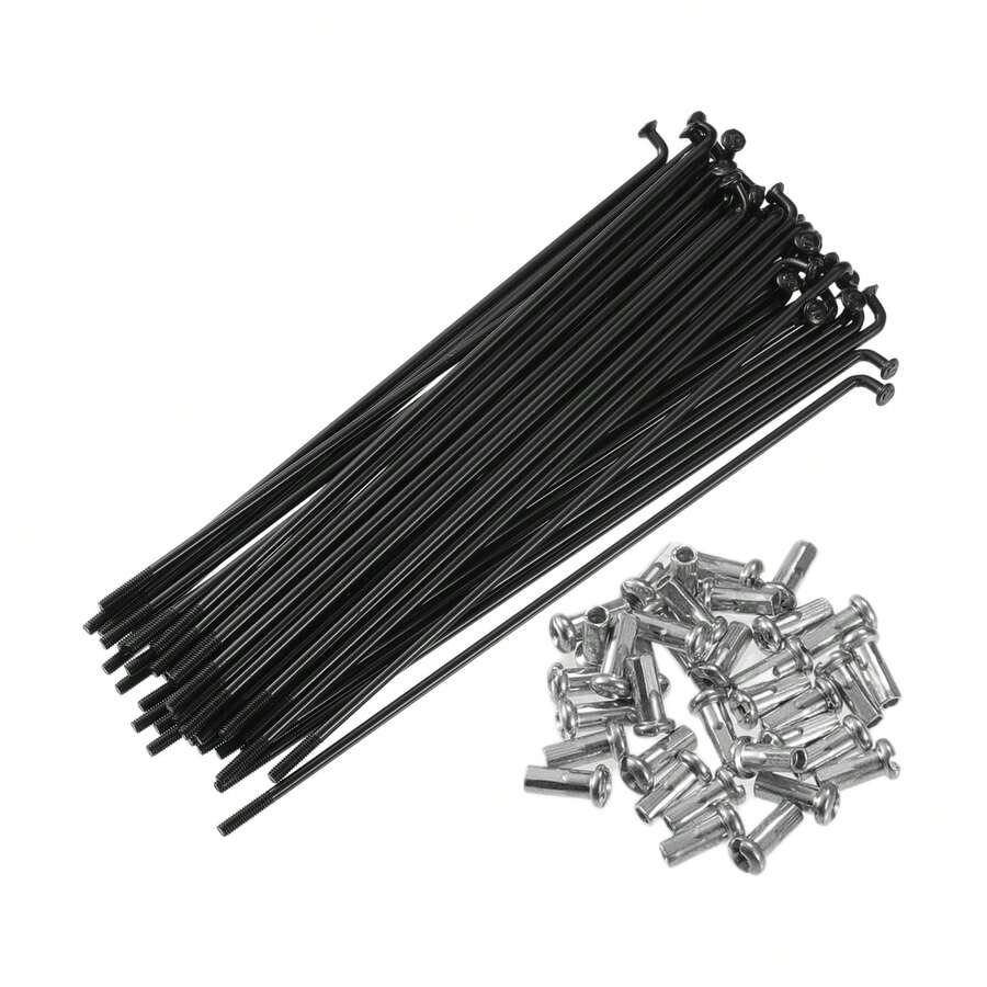 Bicycle Spokes Steel Bike Spoke With Nipples For Most Bicycle - 黑色 134mm 13G 40件鋼 - 查看 1