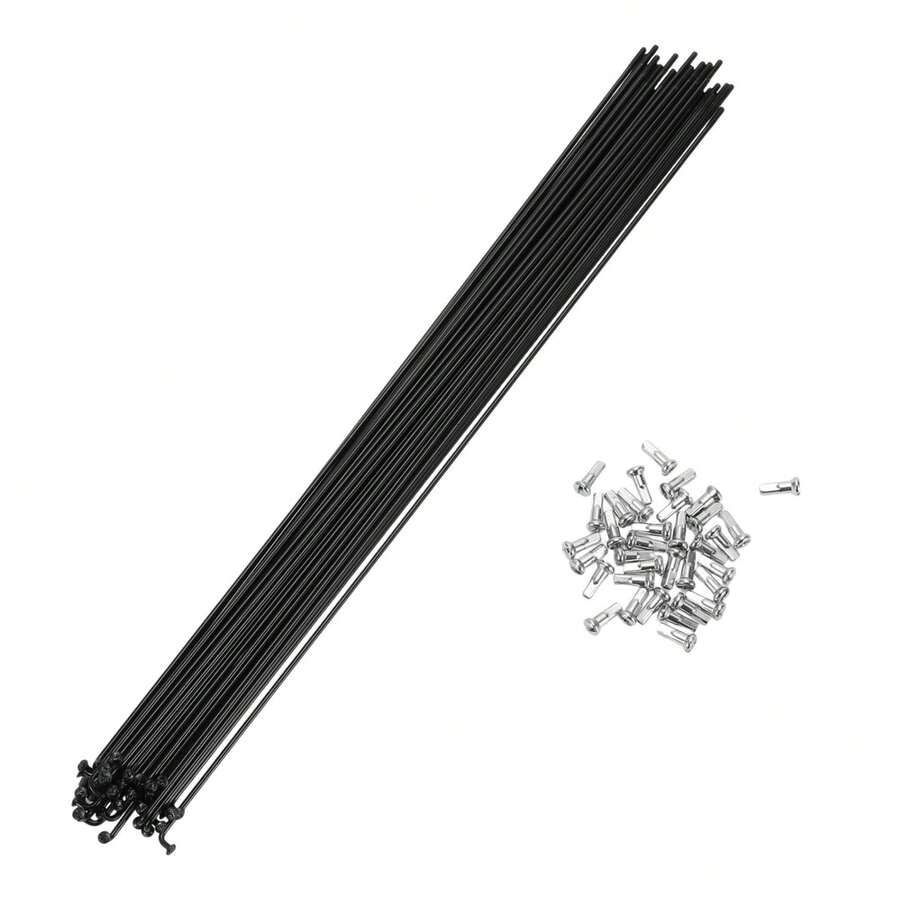 Bicycle Spokes Steel Bike Spoke With Nipples For Most Bicycle - 黑色 295mm 14G 36件鋼 - 查看 1