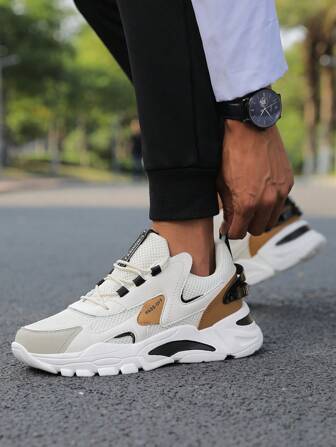 Nouvelles baskets de maille mode hommes 2025, baskets décontractées de sport épaisses pour adolescents, style polyvalent ins