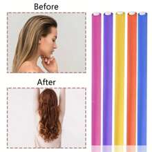 Flexible Heatless Hair Rollers - Bendy Twist Curling Rods For DIY Soft Foam Curls - Hair Styling Tools For Natural And Salon-Quality Results ,Universal Perm Curling Bar - EVA Curling Iron For Hair Care And Manual Hair Roller - Pearl Design For Beauty And Personal Care