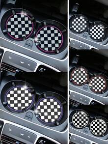 2 bucăți subțire pentru pahare pentru mașină, set de tampoane din cauciuc cu stras moale, rotund, auto, accesorii pentru interiorul mașinii, suport pentru pahare, suport universal pentru pahare, auto antiderapant, încorporat în ornamente.