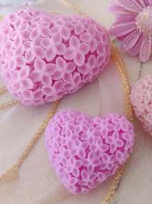 DIY Floral Heart-Shaped Silicone Candle Mold - For Home Decor, Plaster