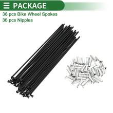 Bicycle Spokes Carbon Steel Bike Spoke With Nipples For Most Bicycle - 黑色 130mm 14G 36件碳鋼 - 查看 5