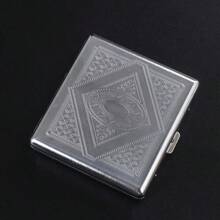 1PC Metal Cigarette Case For Regular, King Size, 100's, Can Hold 20 Cigarettes Cigar Boxes Pocket Cigarettes Holder Storage Container For Men Women ,Smoking Accessories, Cigarette Storage