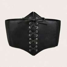 1 europäischer und amerikanischer modischer elastischer Bund für Frauen, hochwertiger und vielseitiger dekorativer Gürtel, schwarzer Bund, außen getragen Lolita-Bund Frauen Korsettgürtel für Kleider, Taillenformer zur Taillenschlankung und Bauchkontrolle Halloween Kostüm